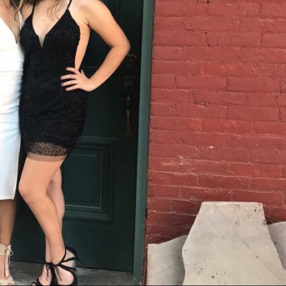 Black Jovani Beaded Homecoming/Going Out Dress